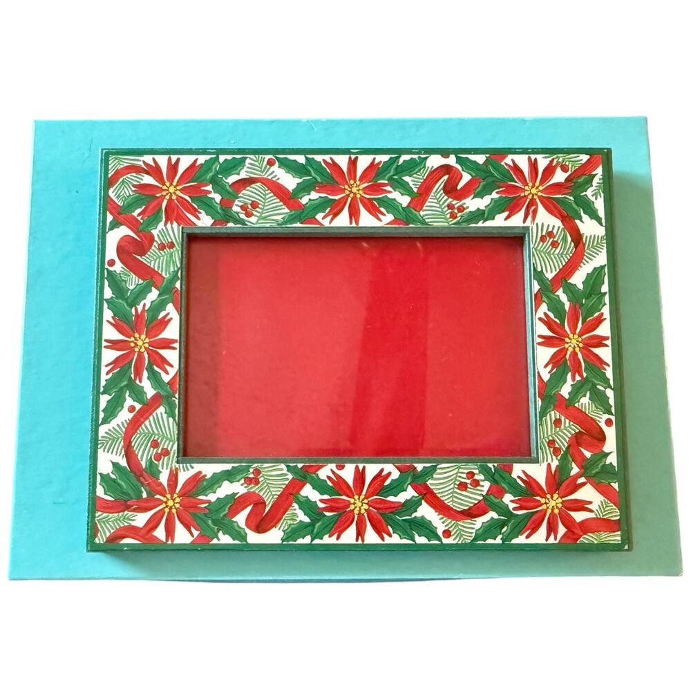 Tiffany & Co Christmas Holiday Poinsettia Picture Frame NEW